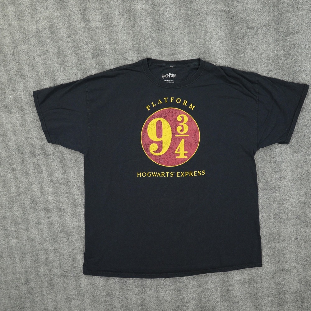 Harry Potter Shirt Mens 2XL Black Platform 9 3/4 Hogwarts Express Graphic Tee